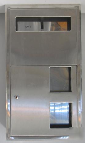 Bobrick rec. ss seat cover/toiliet tissue dispensor