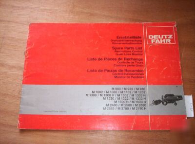 Deutz-fahr grain loss monitor spare parts manual