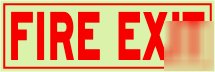Fire exit sign glow in the dark sign 12