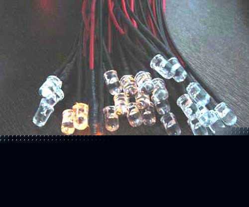 20X yellow led lamp light set 25CM pre wired 5MM 12V dc