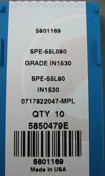 New box of 50 ingersoll spe-55L080 cutting inserts 