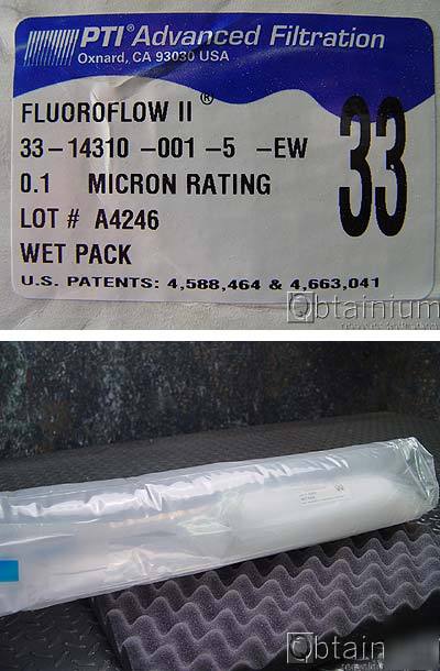 New pti filtration fluoroflow ii 0.1 micron filter 