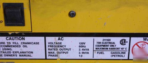 Ngk 2900 watt generator honda 5.5 engine