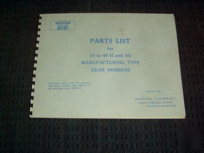 Gould eberhardt g&e 16H 24H 36H 48H hs gear hob manual