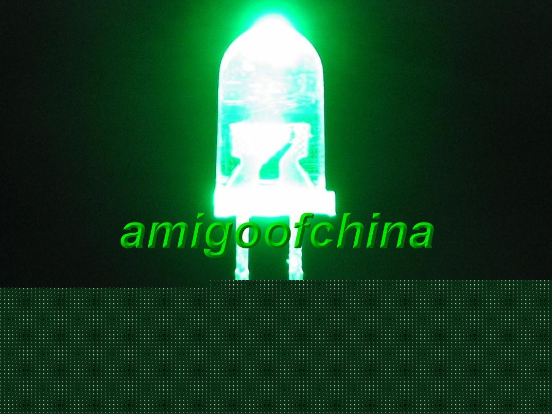 3MM 20X green 5000 mcd led bulb lamp free resistors