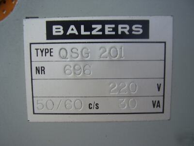 Balzers qsg 201 quartz crystal thin film monitor