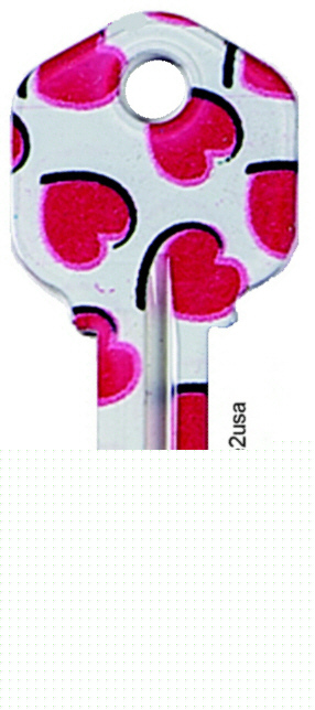 Kwikset lock color key blank blanks KW1 - heart of love
