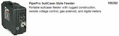 Miller 195392 pipepro suitcase-style feeder