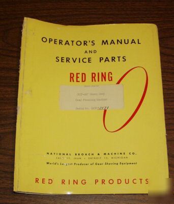 Red ring gcp 24 gear shaver manual ops service parts