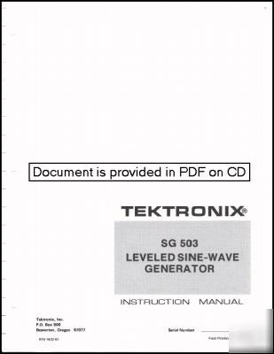 Tek tektronix SG503 sg 503 operation & service manual