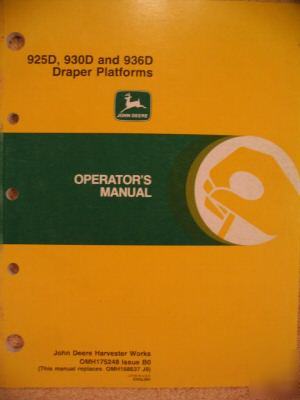 John deere 925D 930D 936D for 9450 9550 9650 ops manual
