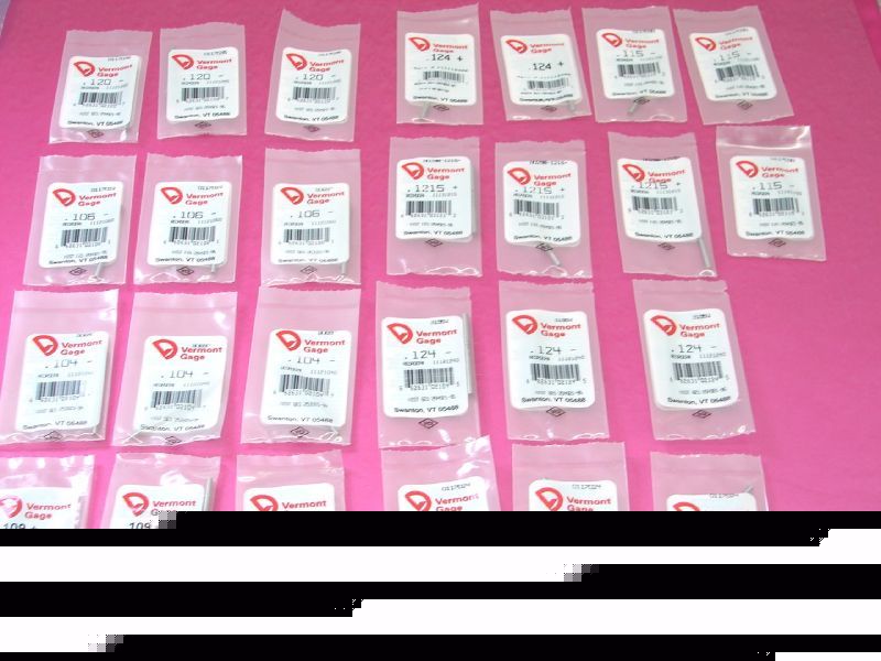 New 19 in. class zz high prec. steel pin gages 10 sizes