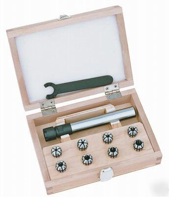 3/4 straight shank er-20 collet chuck +10COLLETS wrench