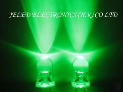 New 50X 5MM pure green led lamp 25,000MCD diy f/ship