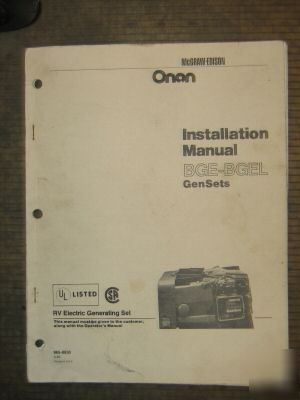 Onan 4.0 bge/bgel installation manual
