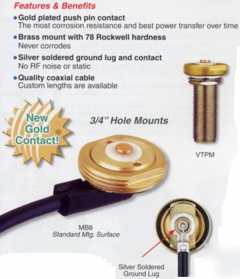 Antenex quarterwave antennas 806-896 mhz chrome #QW800