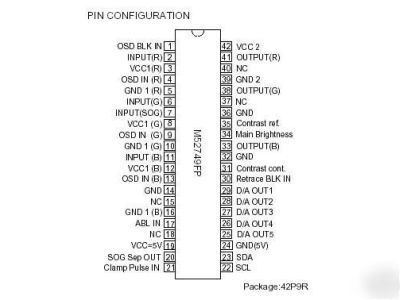 M52749FP bus cont 3CH vid pre-amp crt ic