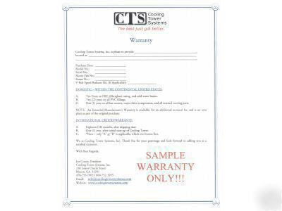 New t-250 frp cooling tower, 37.5 cti/t, , w/warranty