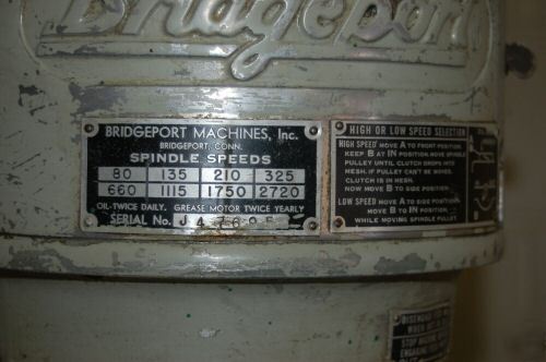 Bridgeport milling machine w/ power feed, central nj