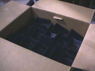 Lot of 115 black esd parts bins - 6Â½â€ x 4 â€x 2Â¾ 