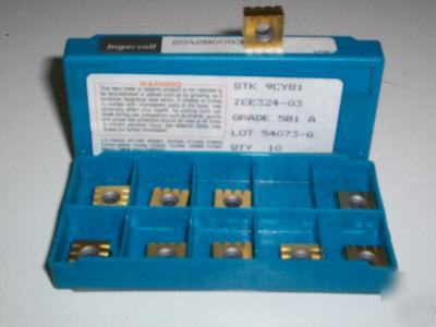 New *20 zee 324-03 carbide inserts tin coated grade 581