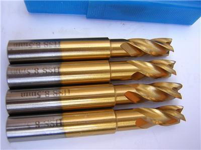 New 8.5MM endmills hss unused 4 tin coated mill/lathe