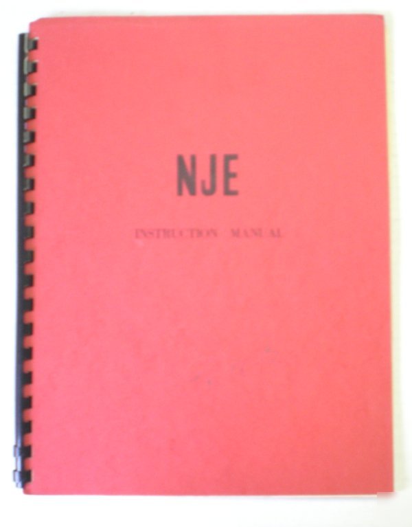 Nje tr 18-3 instruction manual - $5 shipping 