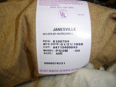 Janesville / lion apparel firefighters bunker pant- 40R