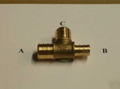 #PX10 - pex reducing tee - 3/4' x 1/2