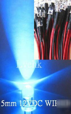 30P 12V dc pre wired 5MM 13,000MCD blue led custom car