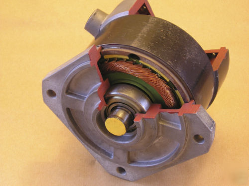 A display or cutaway electric dc motor