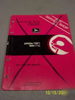 John deere operators manual dealer copy 825 cultivator