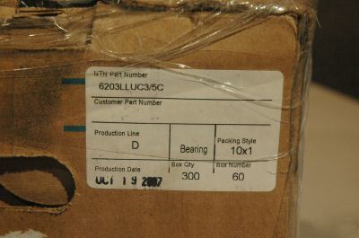 New ntn bearings- qty 20- p/n 6203LLUC3/5C- 