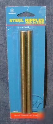 New westinghouse steel nipples zinc plated 1/8 ip 