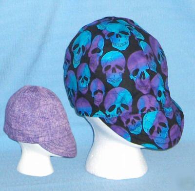New premium halloween skulls welder biker hat cap 