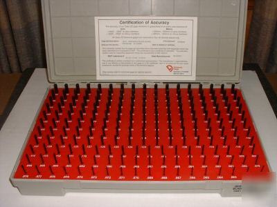 Pin gage set .061-.250 class zz minus black oxide pins 