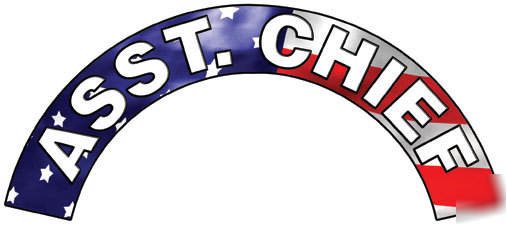 Firefighter flag helmet crescent-assistant chief