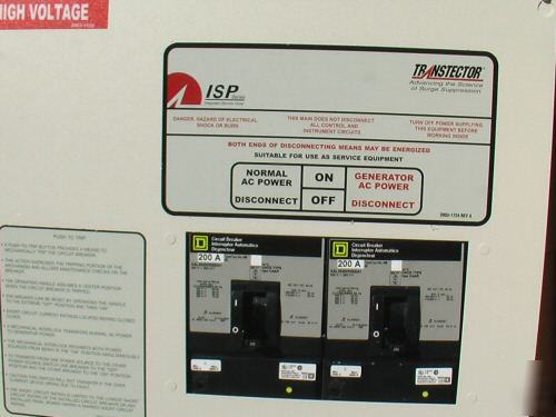 Transtector transfer switch panel 200 amp, 3 phase