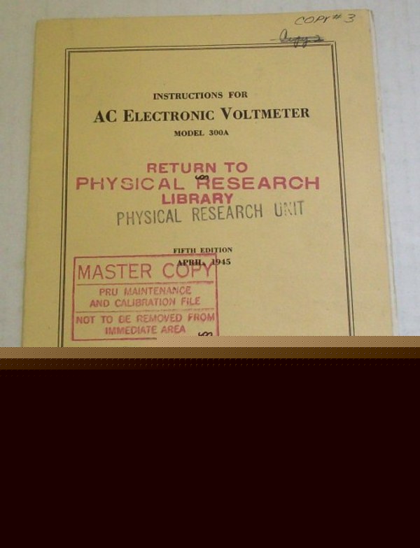 Ballantine 300A ac electronic voltmeter op/svc manual