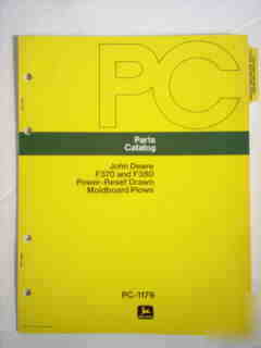 John deere F370 F380 moldboard plows parts catalog 