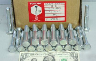 M12 - 1.5 x 75 mm metric bolts grade 8.8, qty (10)