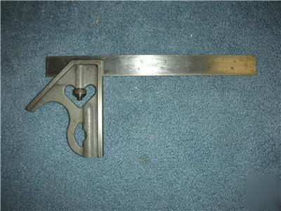 Machinist combination square lufkin 9 inch 4R rule good