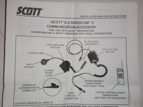 New scott scba e-z radiocom ii communication system