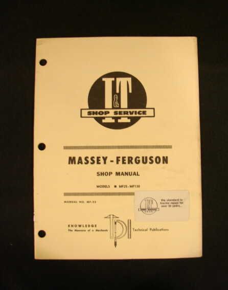 Massey-ferguson mf 25-130 tractor i&t service manual ex