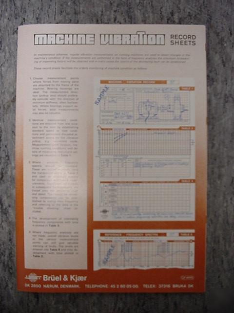 New 5 x bruel kjaer qp 4990 record sheets qp 4990 * *