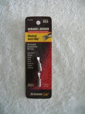 Black & decker slotted anti-slip #6 insert bit 71-411