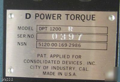 Consolidated devices dtp-1200 d power torque multiplier