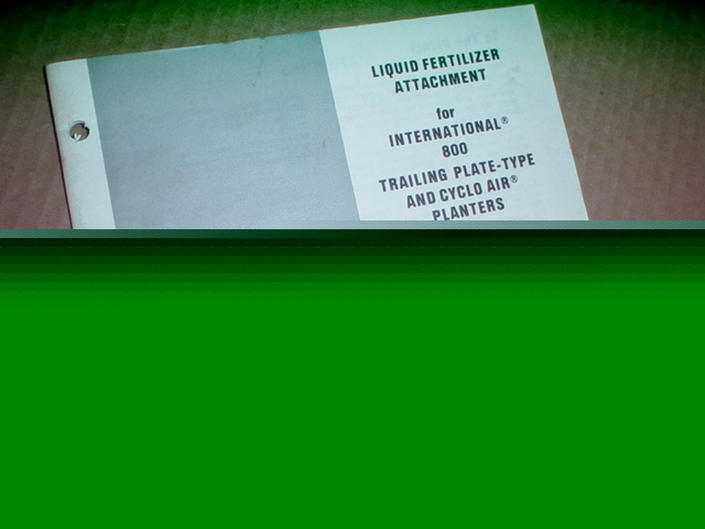 Ih 800 cyclo planter unit operator manual