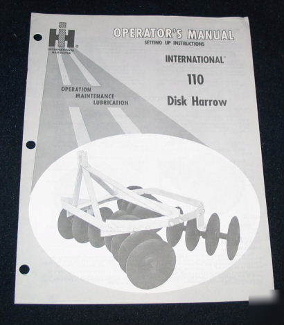 Ih intl harvester no 110 disk harrow