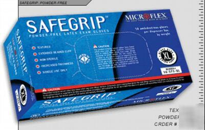 Micro-flex safegrip latex gloves (m)